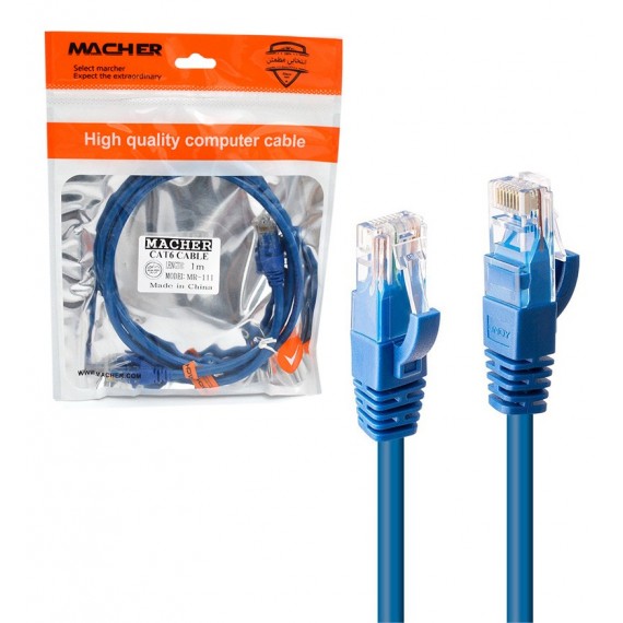 کابل شبکه CAT6 پچ کرد طول 1 متر مچر (MACHER) مدل MR-111