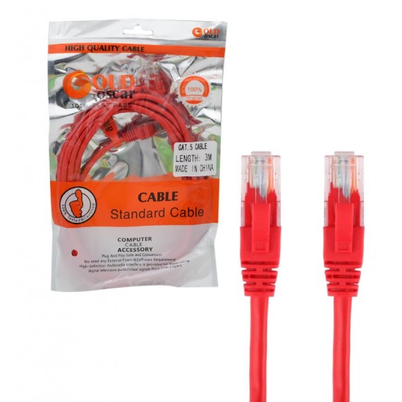 کابل شبکه CAT5 پچ کرد طول 3 متر GoldOscar