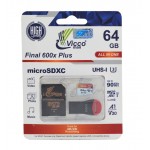 رم موبایل ویکومن (Vicco man) مدل 64GB Micro SD 600XPlus UHS-3 A1 V30 90MB/S رم ریدر + خشاب دار