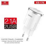 شارژر 2 پورت + کابل تایپ سی ارلدام (EARLDOM) مدل ES-176