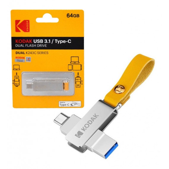 فلش OTG Type-C کداک (KODAK) مدل 64GB K243C