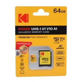 رم موبایل کداک (KODAK) مدل 64GB MicroSD U1 V10 A1 85MB/S 580X خشاب دار