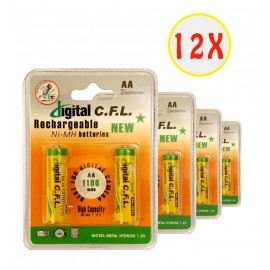 بسته 12 تایی باتری قلمی شارژی C.F.L مدل 1100mAh (2تایی)