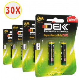 بسته 30 عددی باتری نیم قلمی DBK مدل Super Heavy Duty Plus (کارتی 2 تایی)