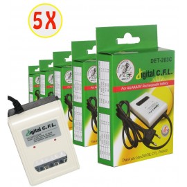 بسته 5 تایی شارژر باتری C.F.L مدل DET-203C