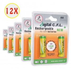 بسته 12 عددی باتری قلمی شارژی C.F.L  مدل 1350mAh (2تایی)