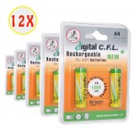 بسته 12 عددی باتری قلمی شارژی C.F.L  مدل 1350mAh (2تایی)