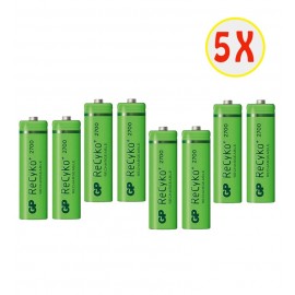 بسته 5 عددی باتری قلمی اورجینال شارژی GP سری Recyko+ 2700mAh (2 تایی)