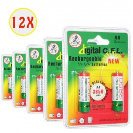 بسته 12 عددی باتری قلمی شارژی C.F.L  مدل 3850mAh (2تایی)
