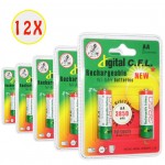 بسته 12 عددی باتری قلمی شارژی C.F.L  مدل 3850mAh (2تایی)