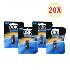 بسته 20 عددی باتری نیم قلمی دی.بی.کی (DBK) مدل Ultra ALKALINE AAAA LR8D425 (کارتی 2تایی)