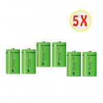بسته 5 عددی باتری سایز بزرگ (D) اورجینال شارژی جی پی (GP) سری Recyko+ ظرفیت 2200 میلی آمپر (2 تایی)