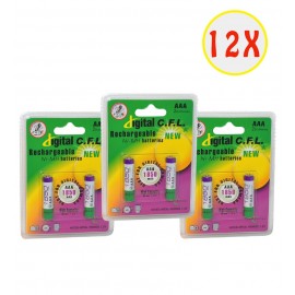 بسته 12 عددی باتری نیم قلمی شارژی C.F.L مدل 1850mAh (2 تایی)