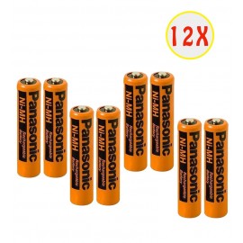 بسته 12 عددی باتری نیم قلمی شارژی Panasonic مدل BK-4LDAW 650mAh (کارتی 2 تایی)