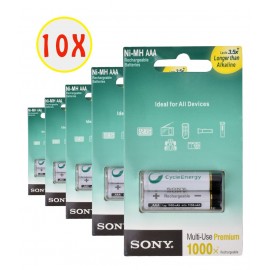 بسته 10 عددی باتری نیم قلمی شارژی سونی (Sony) ظرفیت 1550mAh