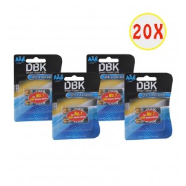 بسته 20 عددی باتری نیم قلمی DBK مدل Ultra Alkaline (کارتی 2 تایی)