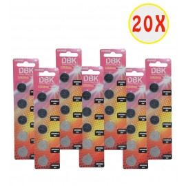 بسته 20 عددی باتری سکه ای DBK مدل CR2032 (کارتی 5 تایی)