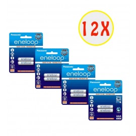 بسته 12 عددی باتری نیم قلمی شارژی Panasonic مدل eneloop 800mAh (کارتی 2 تایی)