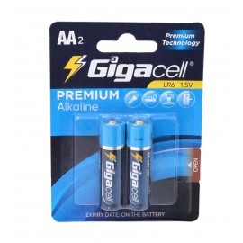 باتری قلمی گیگاسل (Gigacell) مدل PREMIUM ALKALINE LR6 AA2 (کارتی 2 تایی)