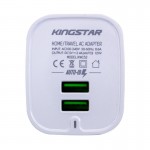 شارژر دیواری 2 پورت + کابل آیفون 1 متر kingstar مدل kw152i