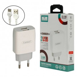 شارژر 2 پورت + کابل تایپ سی ارلدام (Earldom) مدل ES-196