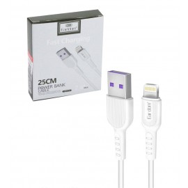 کابل آیفون (Lightning) پاوربانکی طول 25 سانتی متر ارلدام (Earldom) مدل EC-085i