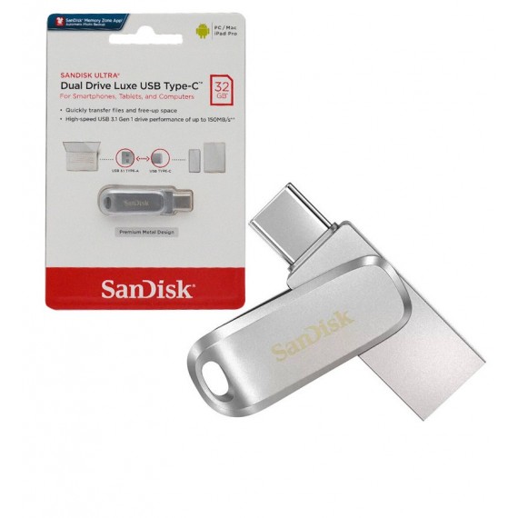 فلش SanDisk مدل 32GB Dual Drive luxe USB3.1 TYPE-C