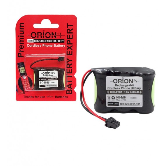 باتری تلفن بی سیم اوریون (ORION) مدل HHR-P301 ظرفیت 600mAh