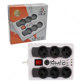 محافظ برق امگا (Omega) مدل 6 خانه 1.5 متری P6000 - استاندارد