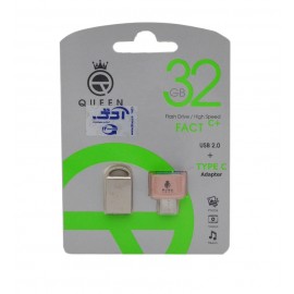 فلش کویین تک (Queen Tech) مدل 32GB FACT C PLUS + تبدیل (Type-c) OTG