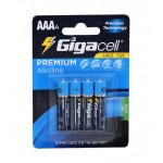 باتری نیم قلمی گیگاسل (Gigacell) مدل PREMIUM ALKALINE LR03 AAA4 (کارتی 4 تایی)