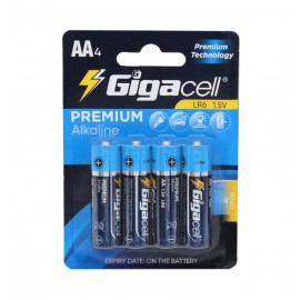 باتری قلمی گیگاسل (Gigacell) مدل PREMIUM ALKALINE LR6 AA4 (کارتی 4 تایی)