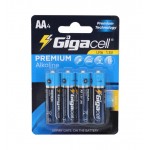 باتری قلمی گیگاسل (Gigacell) مدل PREMIUM ALKALINE LR6 AA4 (کارتی 4 تایی)