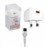 شارژر دیواری تک پورت + کابل تایپ سی ارلدام (EARLDOM) مدل UK1