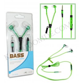 هندزفری زیپی BASS سری EV سبز
