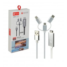 کابل MHL تبدیل HDMI به USB-C / microUSB / لایتنینگ ProOne مدل PCH70 طول 1.8متر