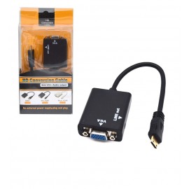 تبدیل Mini HDMI به VGA + کابل صدا AUX