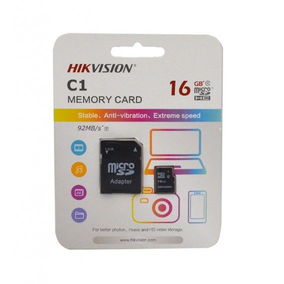 رم موبایل HIK VISION مدل C1 16GB MicroSDHC 92MB/S خشاب دار