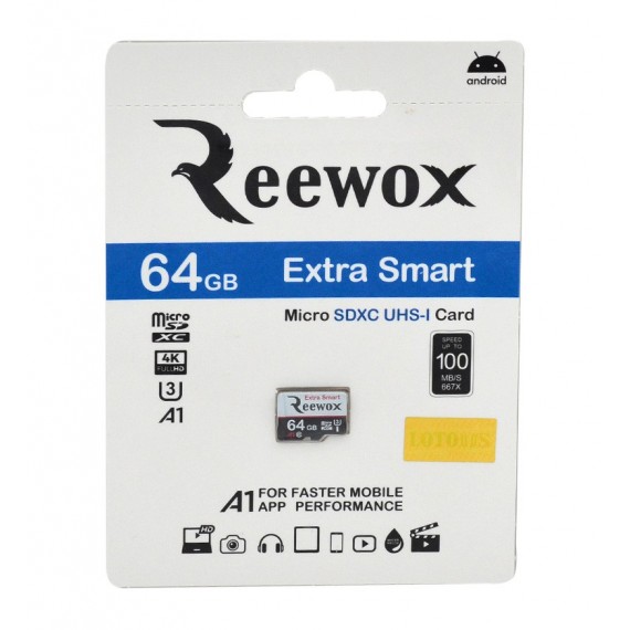 رم موبایل REEWOX مدل 64GB EXTRA SMART micro SD XC 667X U3 A1