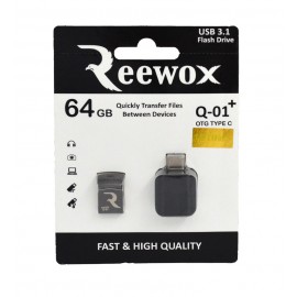 فلش و تبدیل (OTG TYPE-C) REEWOX مدل 64GB Q-01+ USB3.1