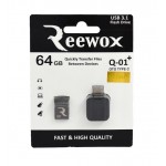 فلش و تبدیل (OTG TYPE-C) REEWOX مدل 64GB Q-01+ USB3.1