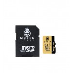 رم موبایل Queen Tech مدل 64GB 633X V30 MicroSDXC + خشاب