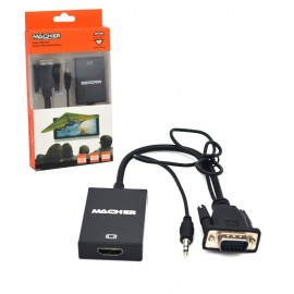 تبدیل HDMI به VGA مچر (MACHER) + کابل صدا AUX مدل MR-207 پاوردار