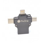 کابل تبدیل 3 سر USB به (MICRO-LIGHTNING-TYPE C) پرووان (ProOne) مدل PCO04