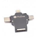 کابل تبدیل 3 سر USB به (MICRO-LIGHTNING-TYPE C) پرووان (ProOne) مدل PCO04