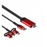 کابل تبدیل HDMI/USB به MicroUSB/USB-C/Lightning نیتو (Nitu) مدل NT-HDMI01