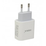 فست شارژر 2 پورت + کابل تایپ سی هیسکا (HISKA) مدل H-107