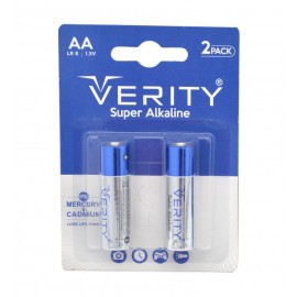 باتری قلمی وریتی (VERITY) مدل SUPER ALKALINE LR6-S X2 (کارتی 2 تایی)