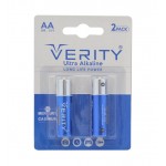 باتری قلمی وریتی (VERITY) مدل ULTRA ALKALINE LR6-U X2 (کارتی 2 تایی)