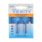 باتری نیم قلمی وریتی (VERITY) مدل SUPER HEAVY DUTY R03-S X2 (کارتی 2 تایی)